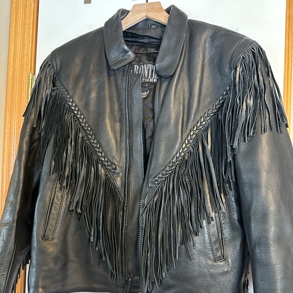 Women's Vintage Frontier Leathers Black Fringe Jacket - Picture 4 of 16